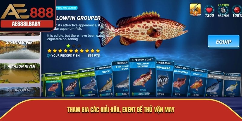 Câu Cá Thưởng, Câu Cá Thưởng AE888: Trải Nghiệm Đỉnh Cao Câu Cá 2 Tham gia các giải đấu, event để thử vận may
